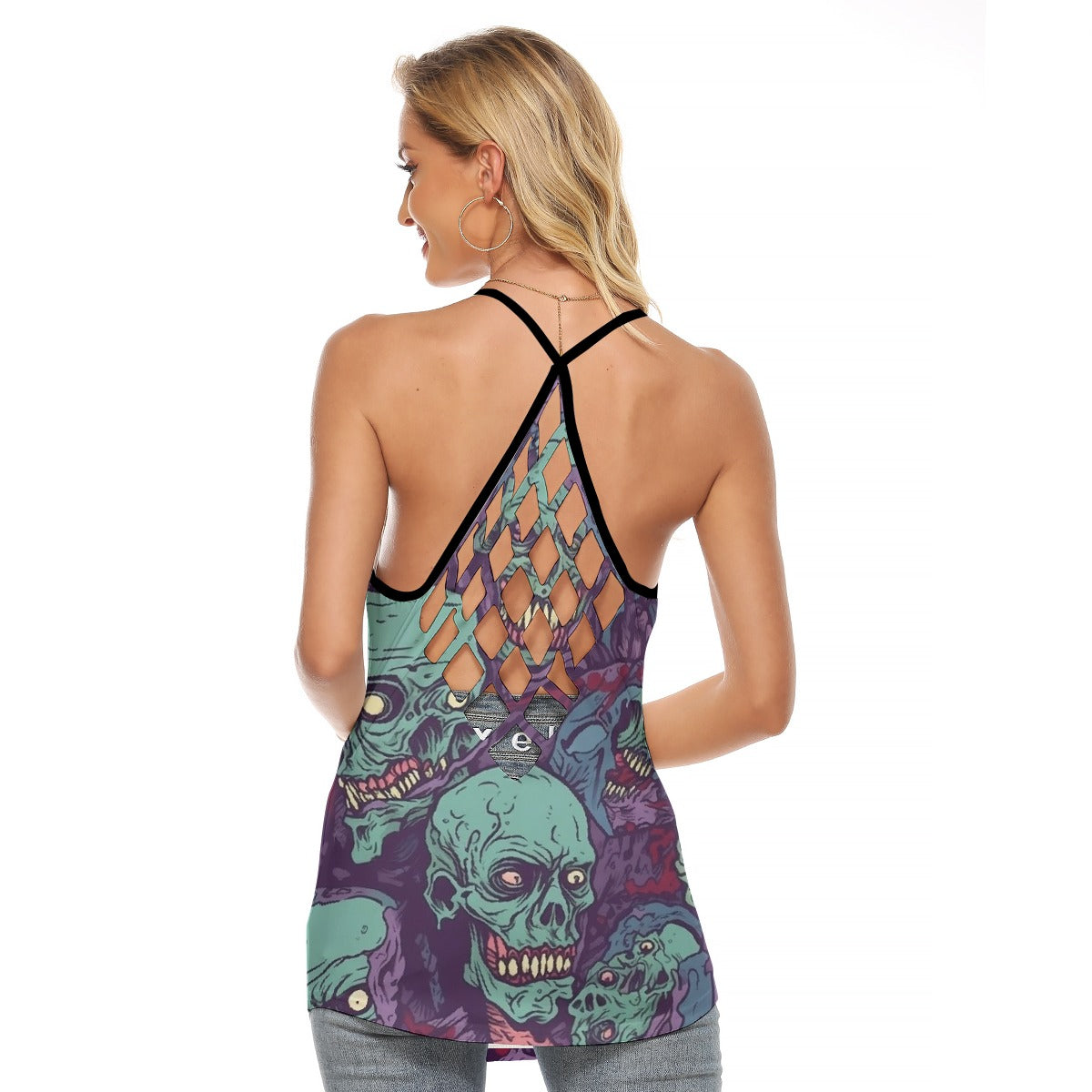 All-Over Print Women's Criss-Cross Open Back Tank Top