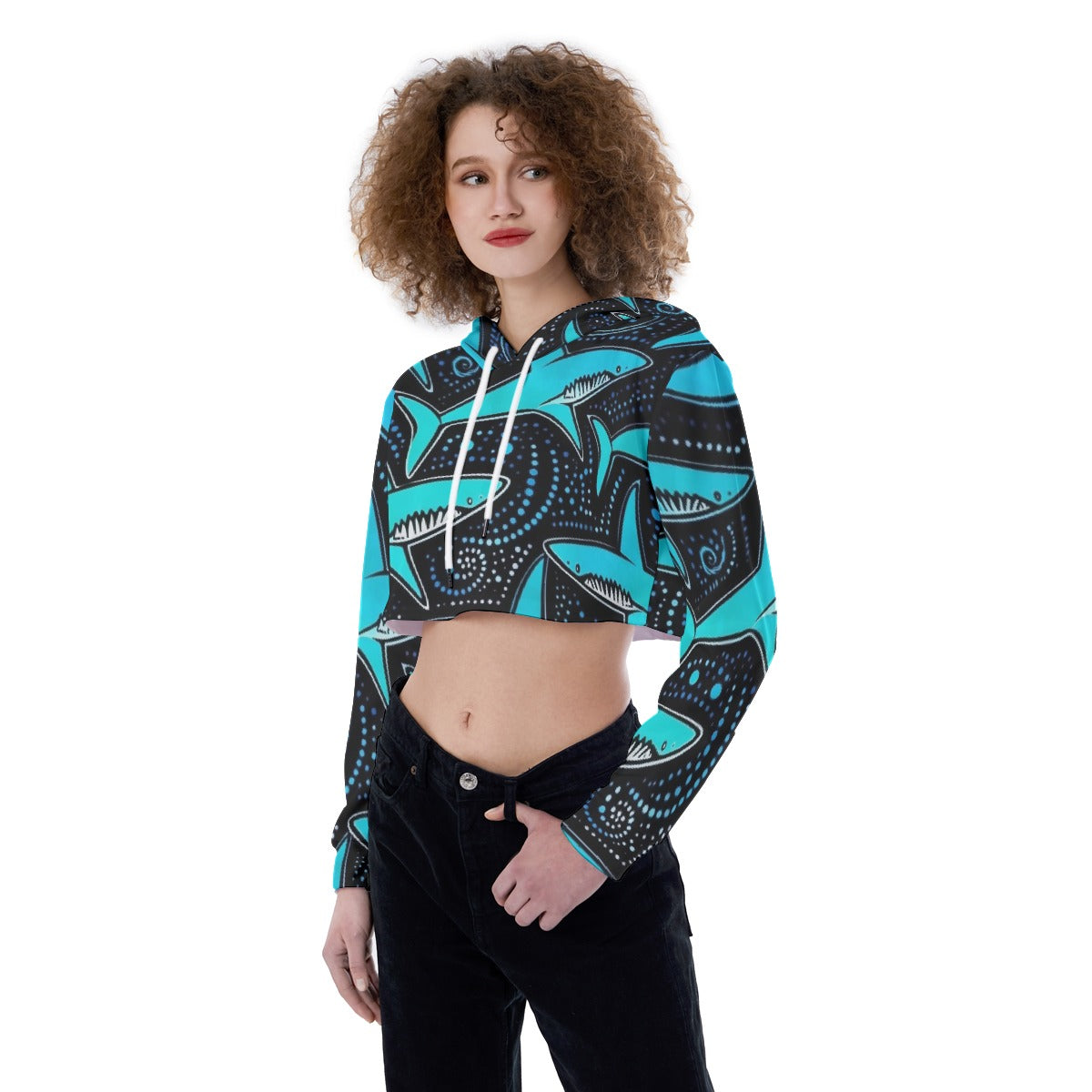 All-Over Print Women's Crop Top Hoodie