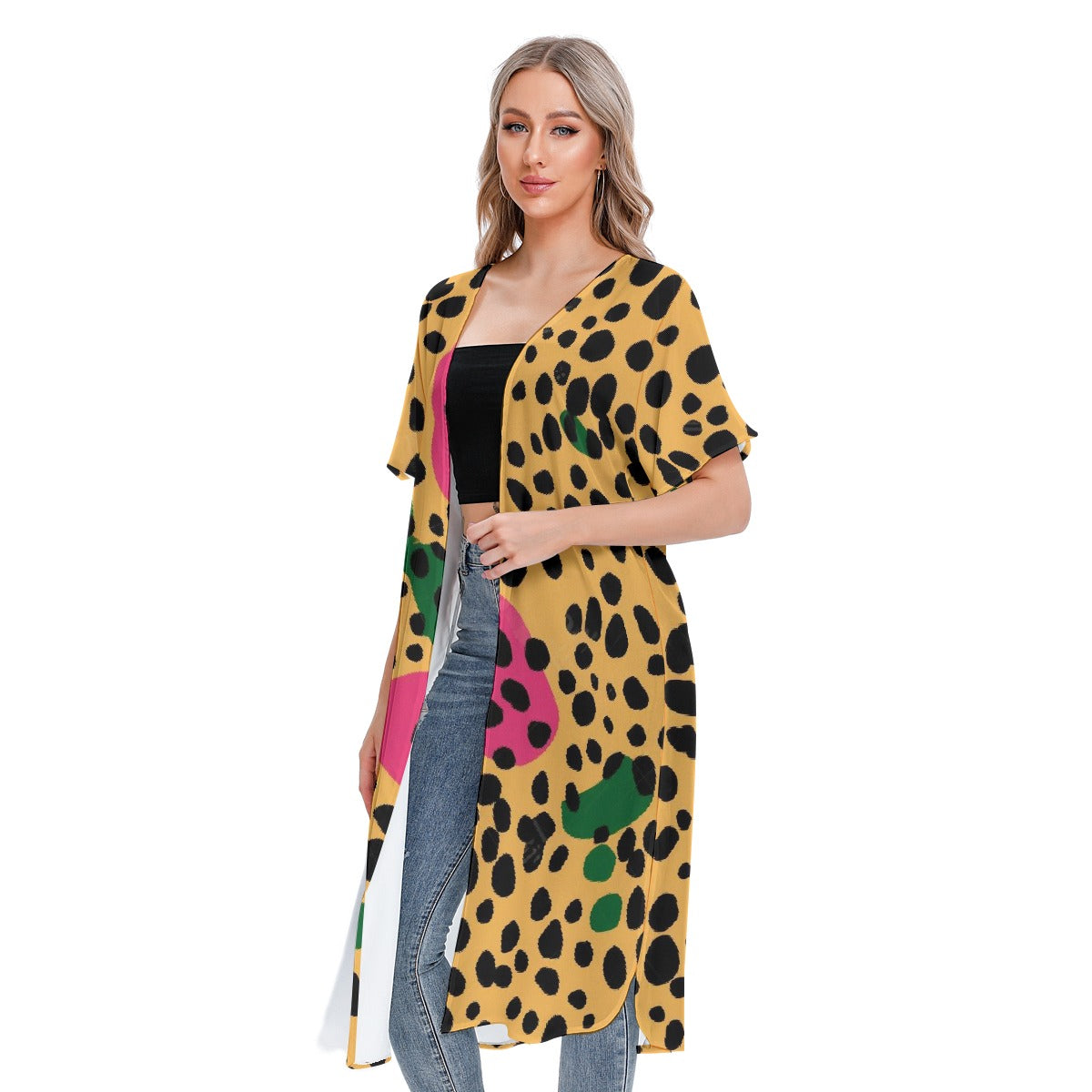 All-Over Print Women's Short Sleeve Cardigan