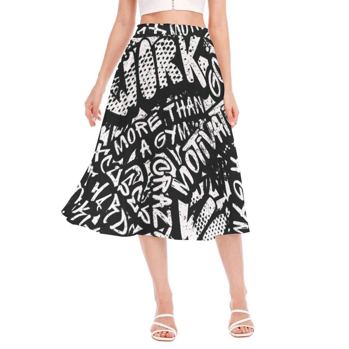 All-Over Print Women's Long Section Chiffon Skirt