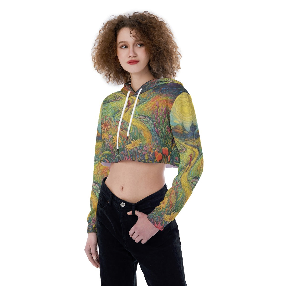 All-Over Print Women's Crop Top Hoodie