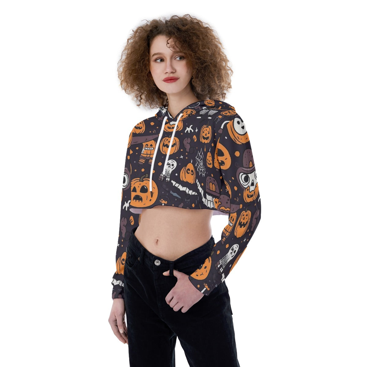 All-Over Print Women's Crop Top Hoodie