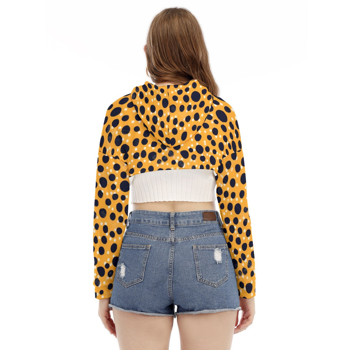 All-Over Print Women's Smock Short Hoodie With Long Sleeve