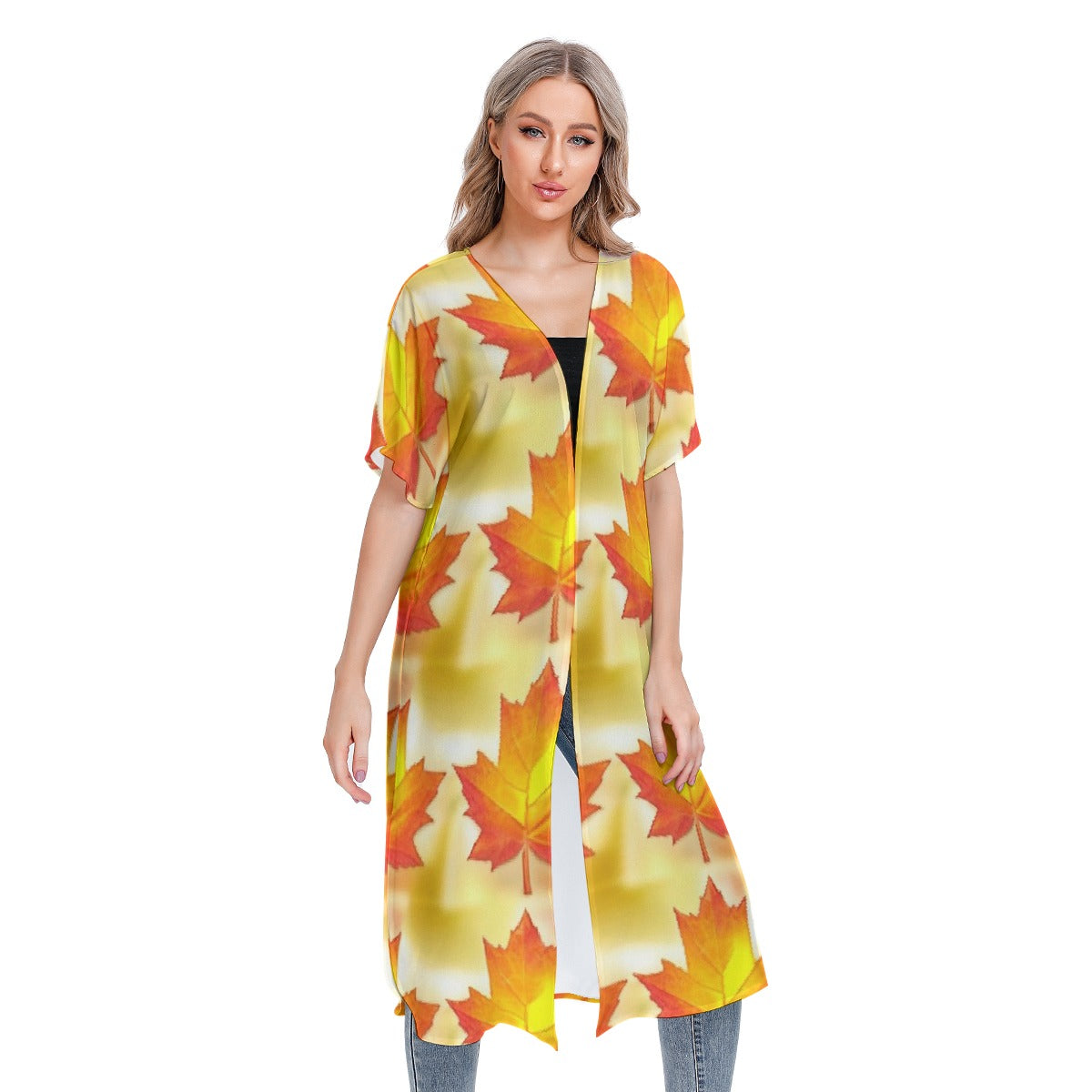 All-Over Print Women's Short Sleeve Cardigan