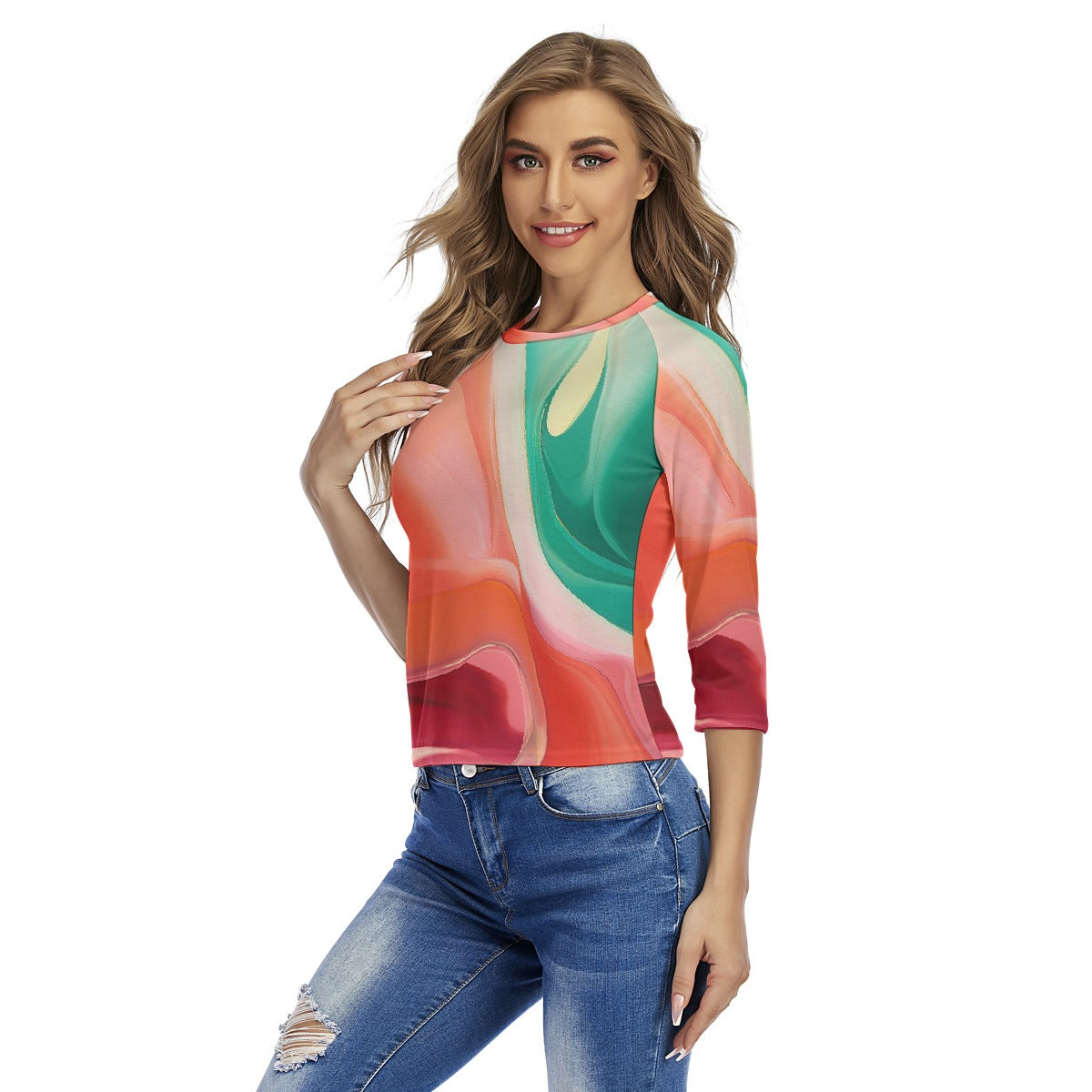 All-Over Print Women's Raglan Sleeves T-shirts