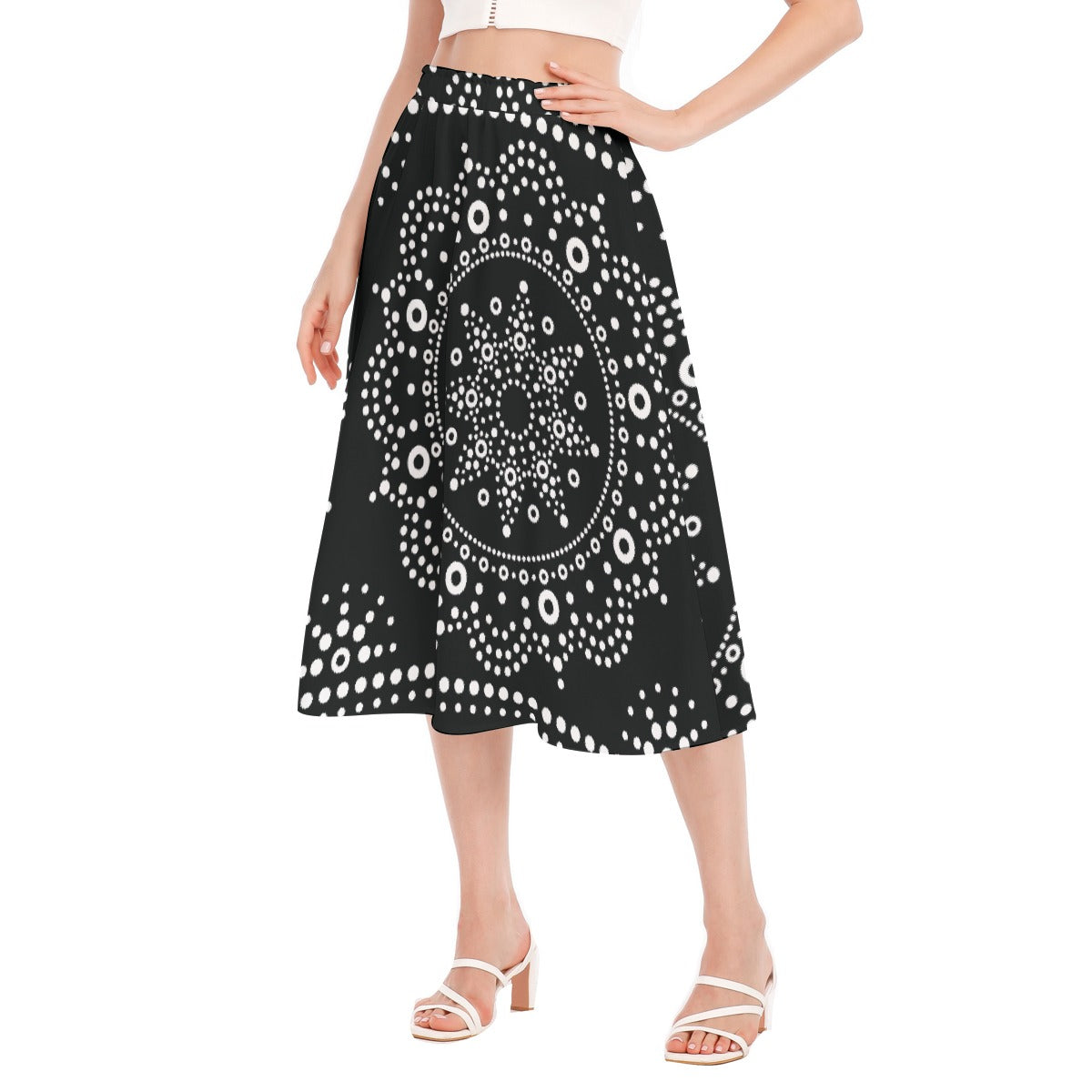 All-Over Print Women's Long Section Chiffon Skirt