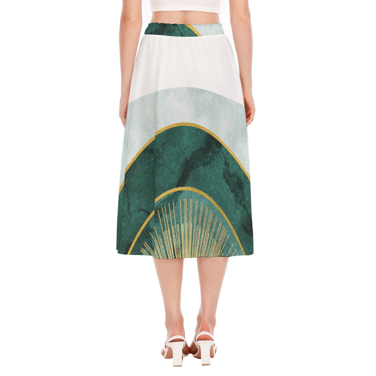 All-Over Print Women's Long Section Chiffon Skirt