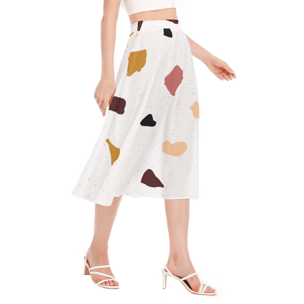 All-Over Print Women's Long Section Chiffon Skirt