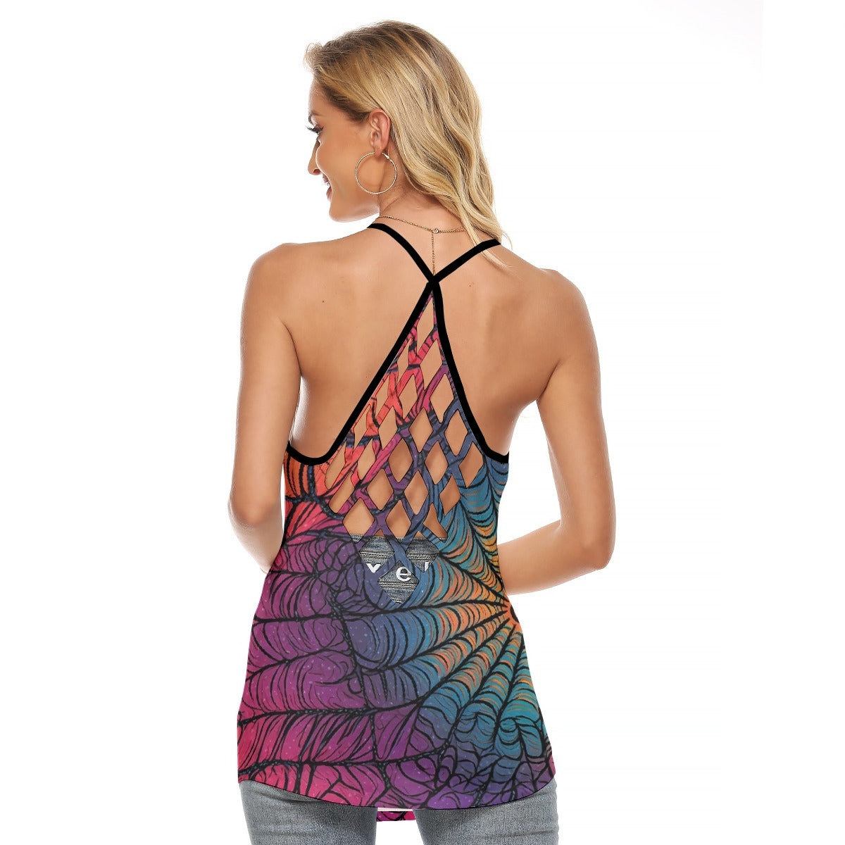 All-Over Print Women's Criss-Cross Open Back Tank Top