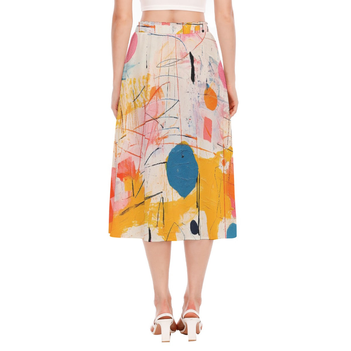 All-Over Print Women's Long Section Chiffon Skirt