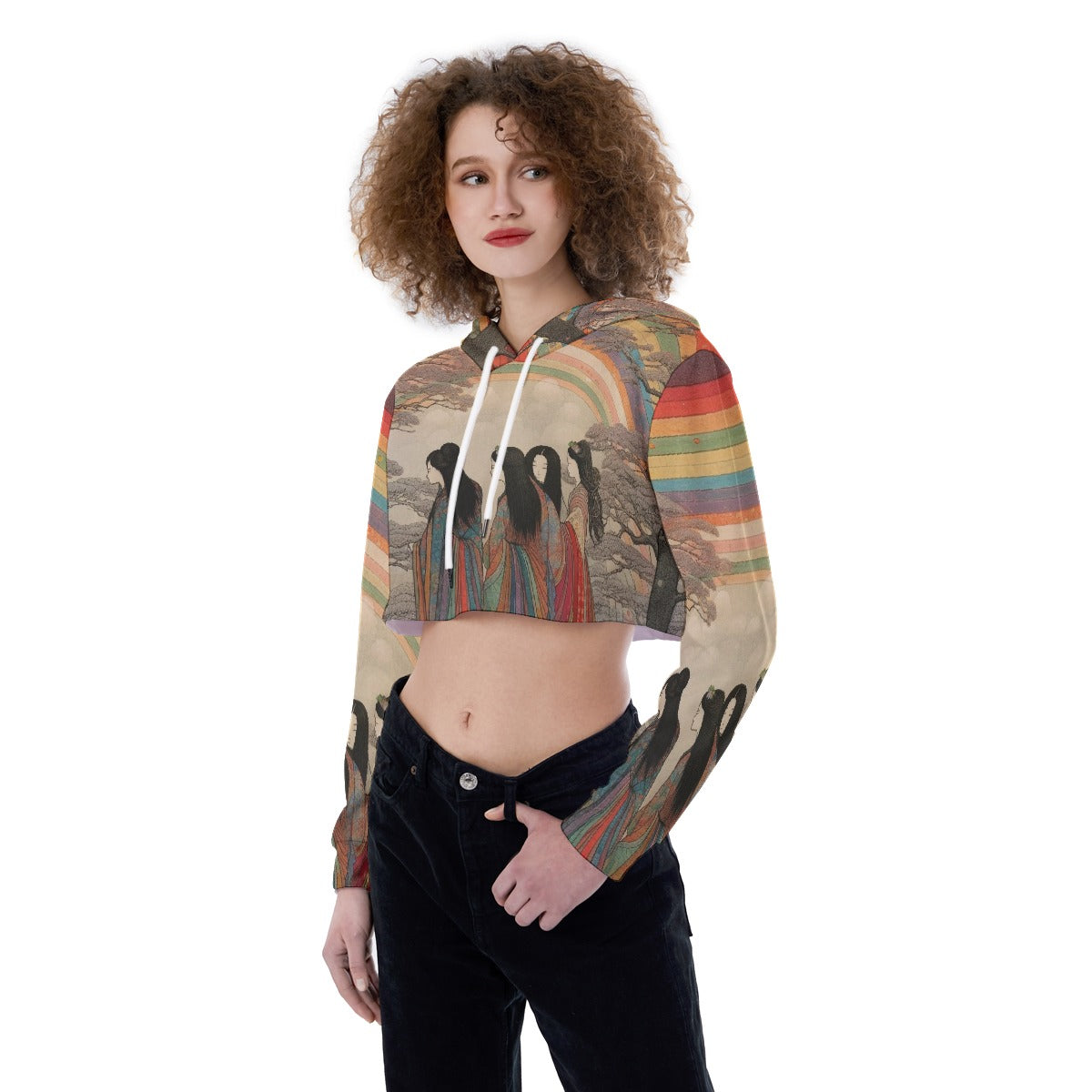 All-Over Print Women's Crop Top Hoodie