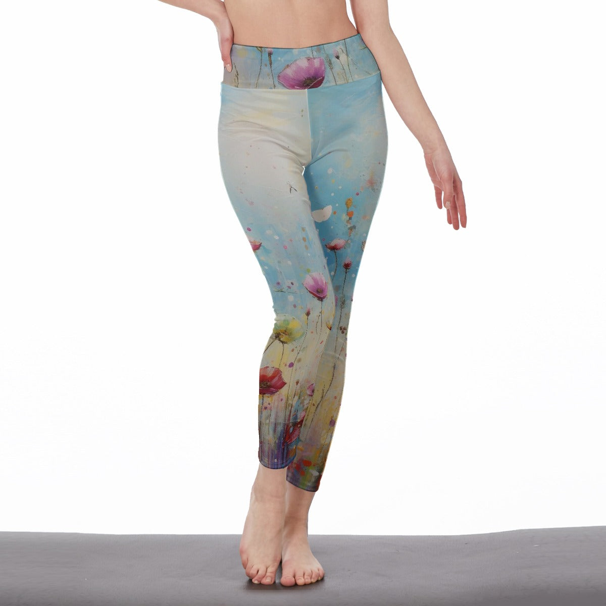 All-Over Print Women's High Waist Leggings | Side Stitch Closure