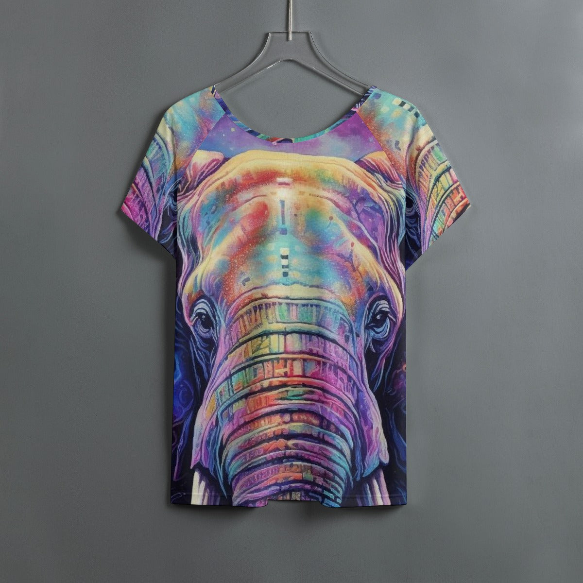 All-Over Print Women's Round Neck T-shirt With Raglan Sleeve