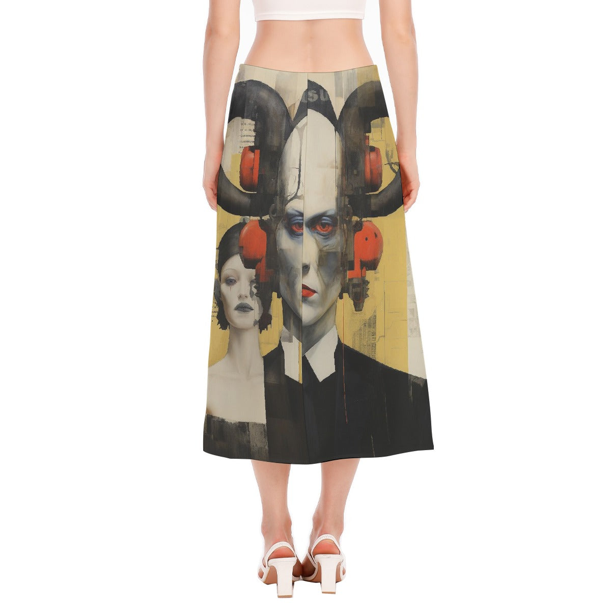 All-Over Print Women's High Slit Long Skirt