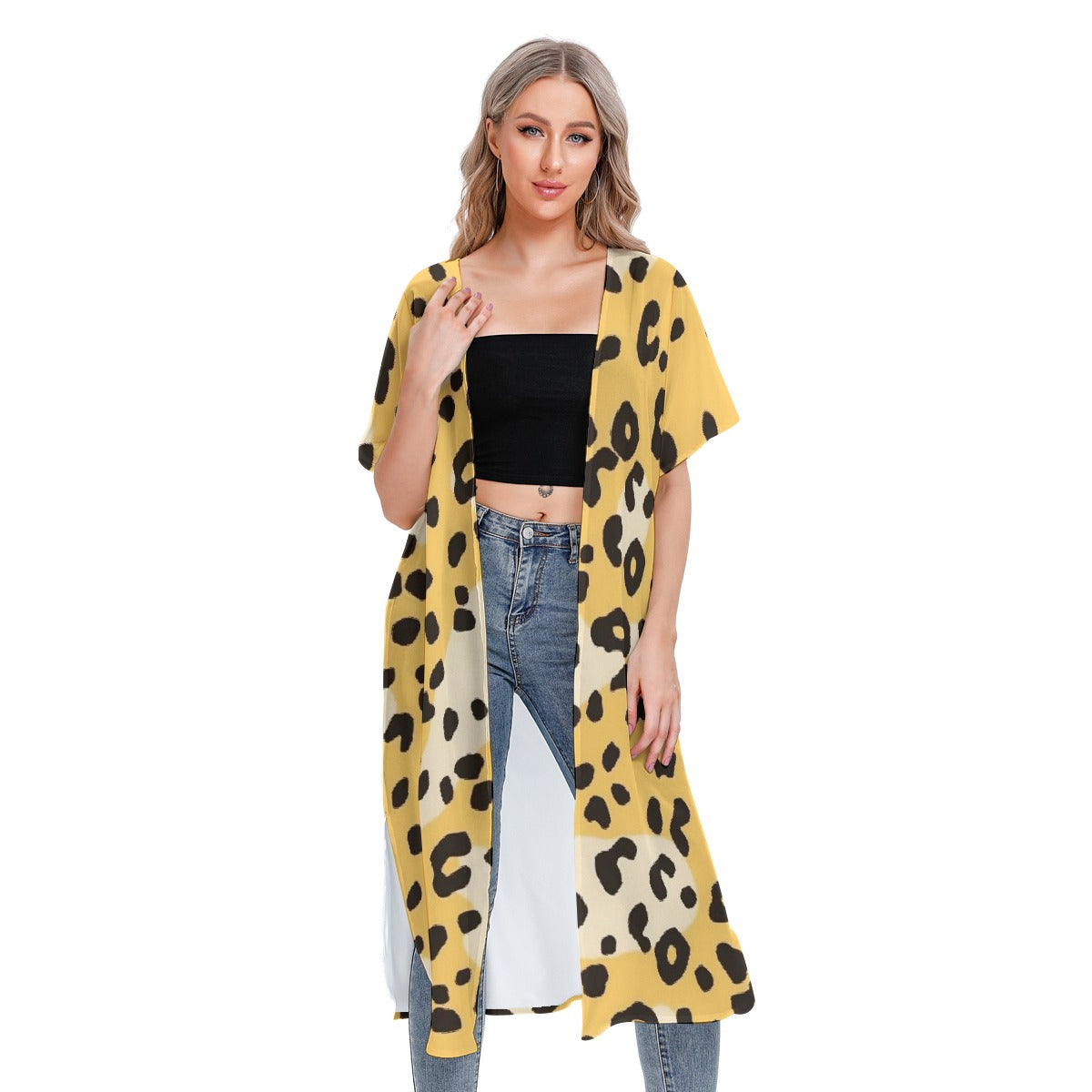 All-Over Print Women's Short Sleeve Cardigan