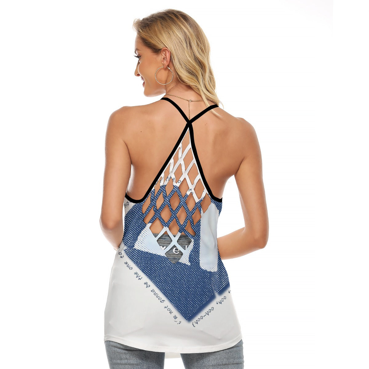 All-Over Print Women's Criss-Cross Open Back Tank Top