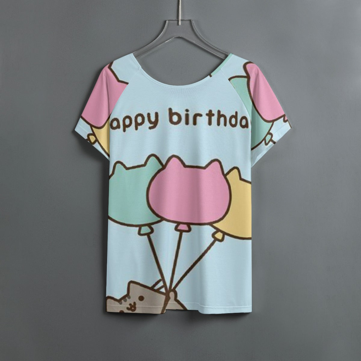 All-Over Print Women's Round Neck T-shirt With Raglan Sleeve