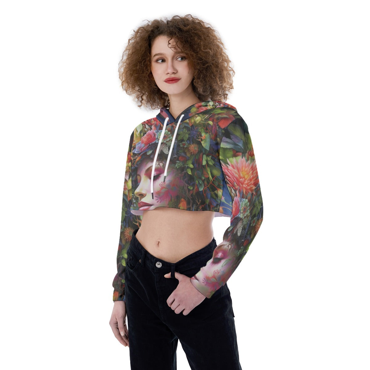 All-Over Print Women's Crop Top Hoodie