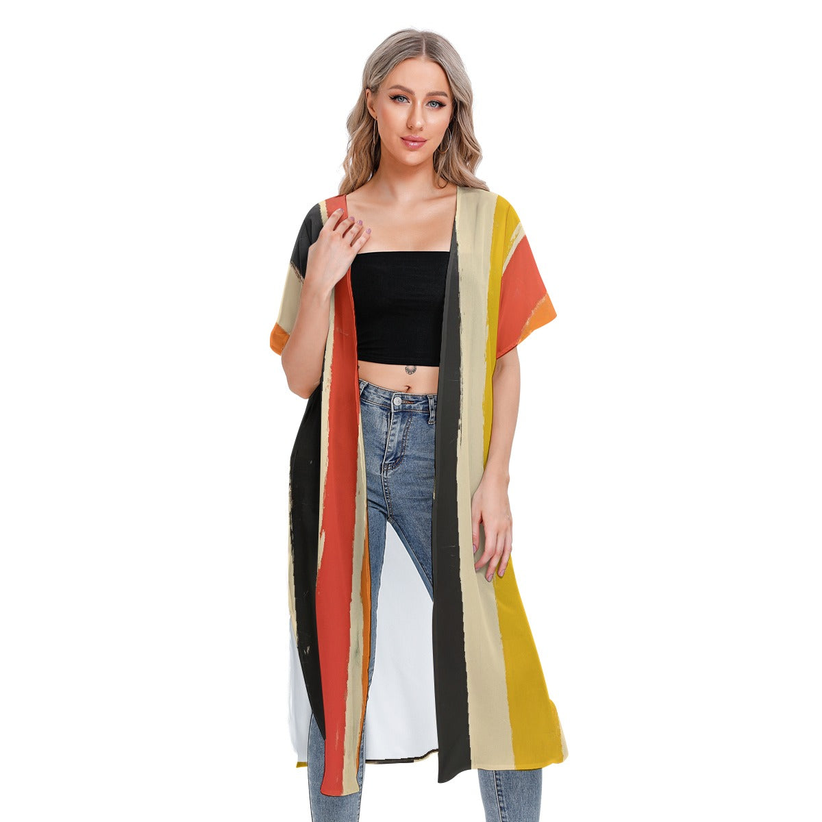 All-Over Print Women's Short Sleeve Cardigan