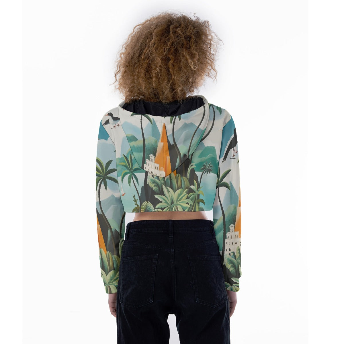 All-Over Print Women's Crop Top Hoodie