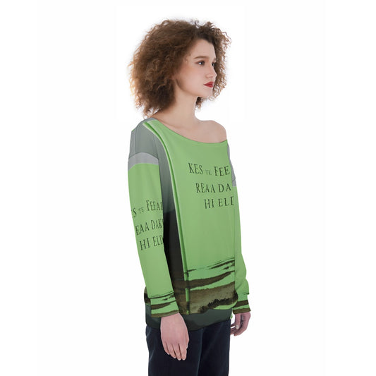 All-Over Print Oversized Women's Off-Shoulder Sweatshirt