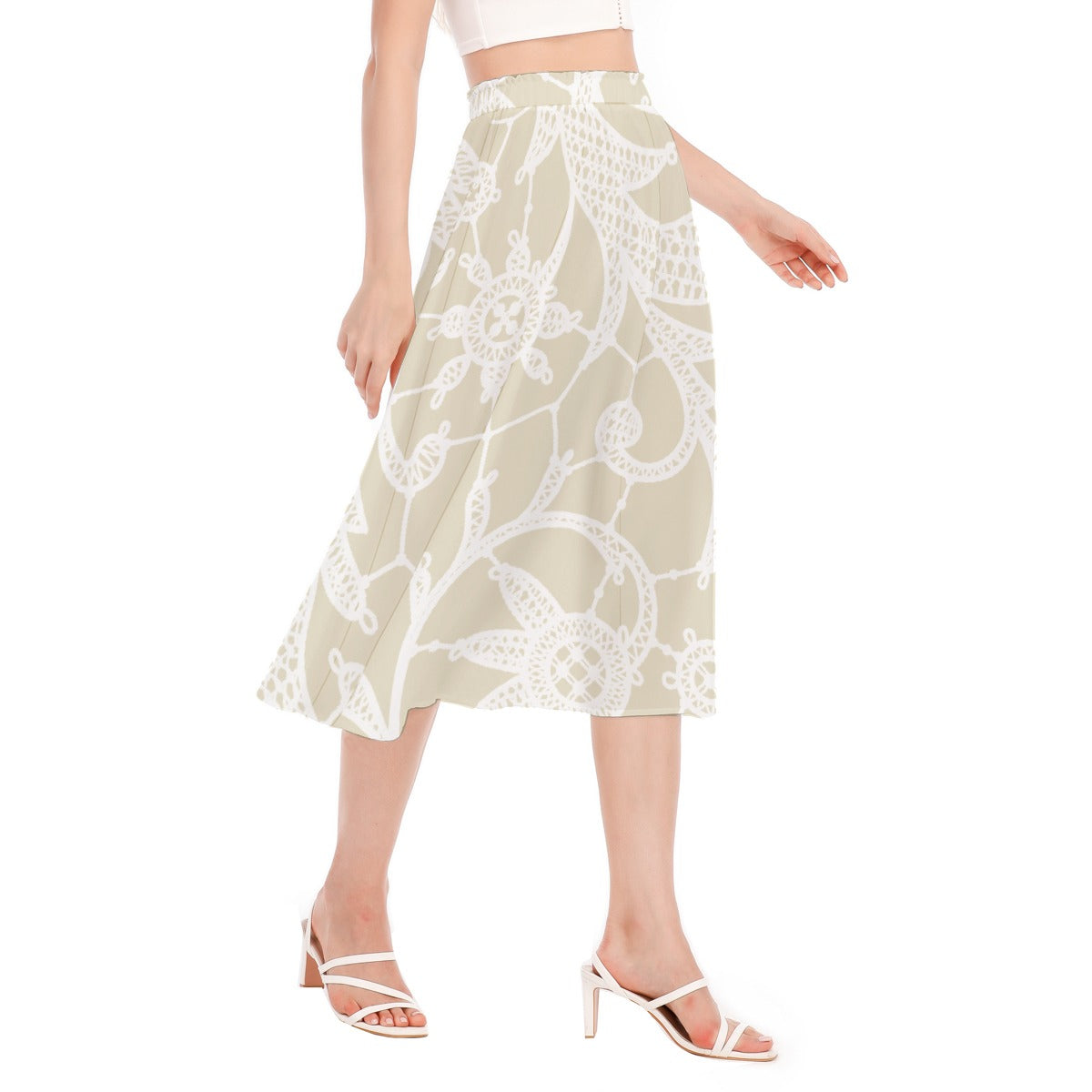 All-Over Print Women's Long Section Chiffon Skirt