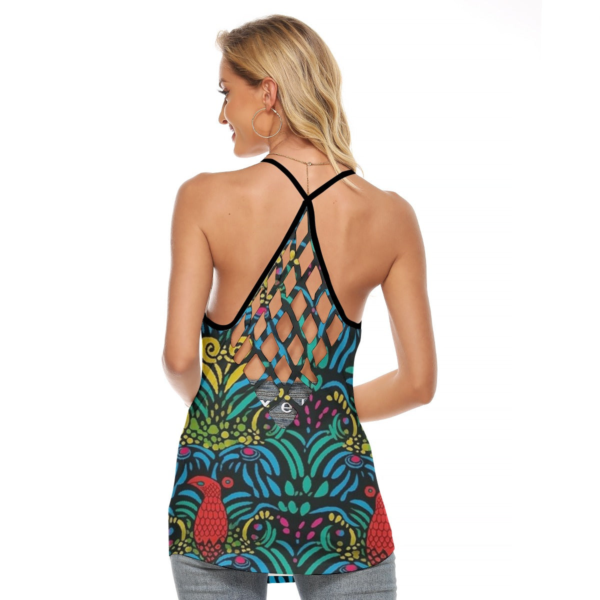 All-Over Print Women's Criss-Cross Open Back Tank Top