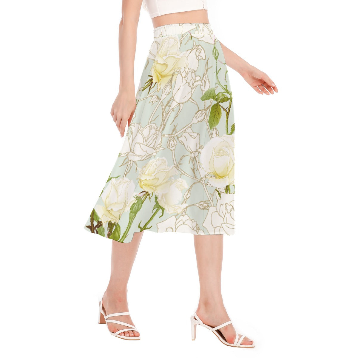 All-Over Print Women's Long Section Chiffon Skirt