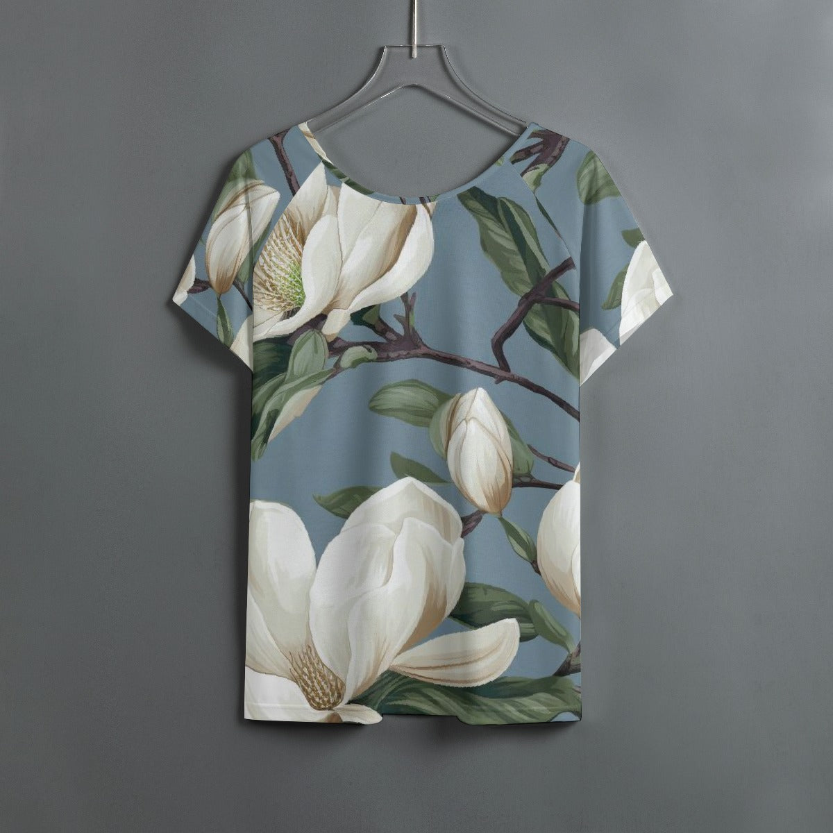 All-Over Print Women's Round Neck T-shirt With Raglan Sleeve