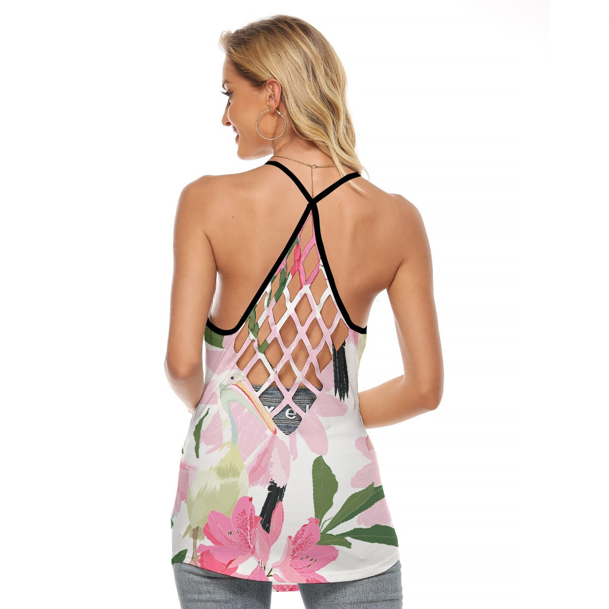 All-Over Print Women's Criss-Cross Open Back Tank Top