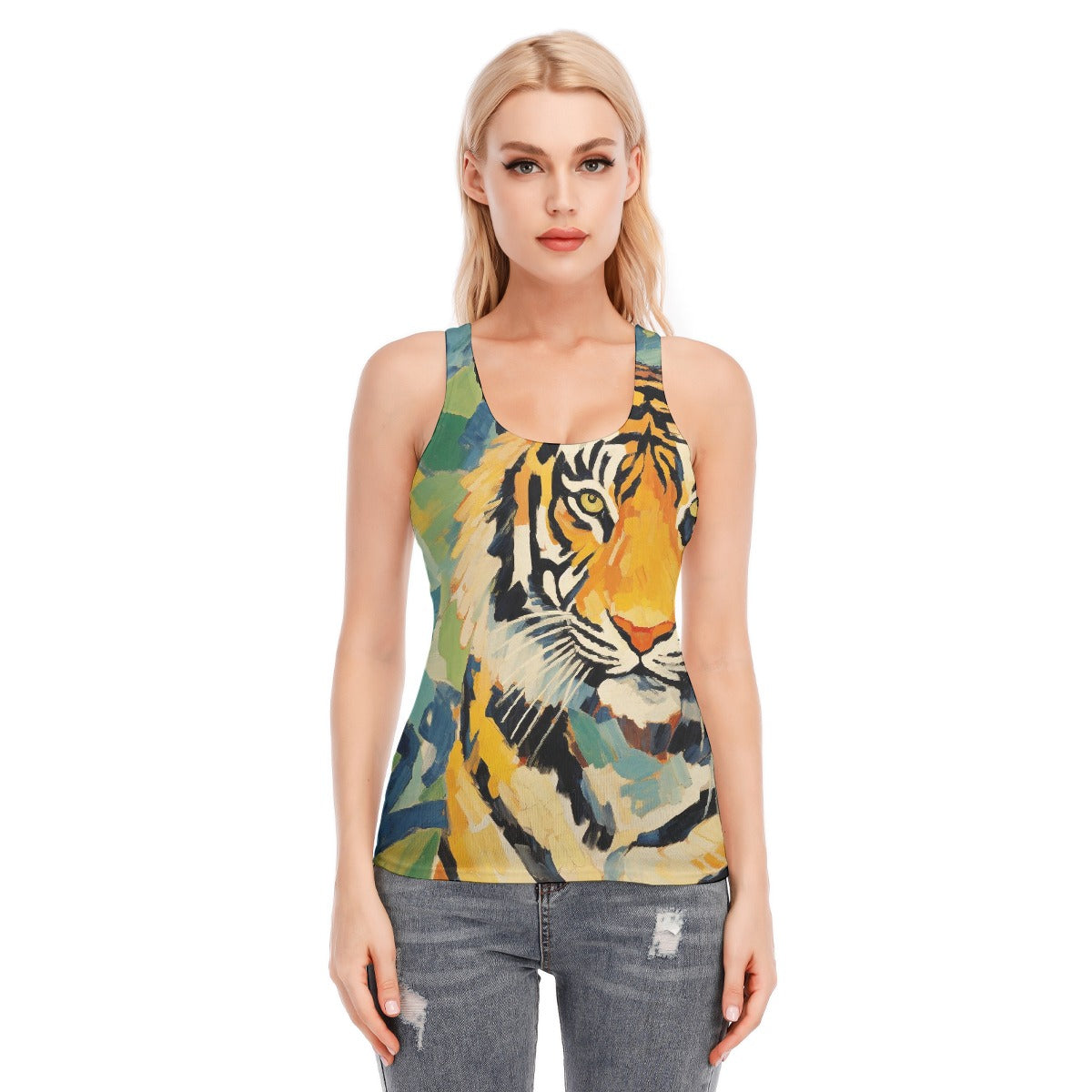 All-Over Print Women's Racer Vest | 190GSM Cotton