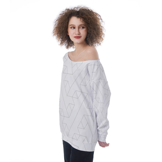 All-Over Print Oversized Women's Off-Shoulder Sweatshirt