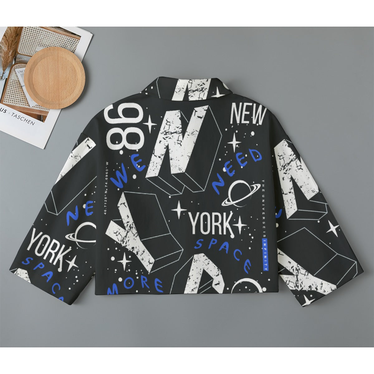 All-Over Print Women's Cropped Jacket | 245GSM Cotton