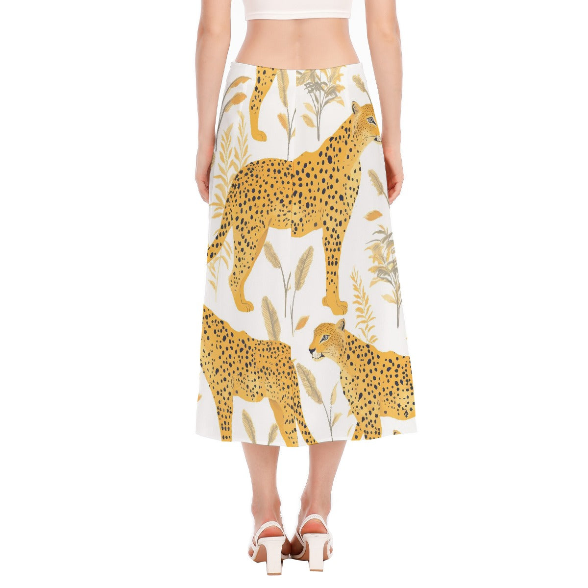All-Over Print Women's High Slit Long Skirt