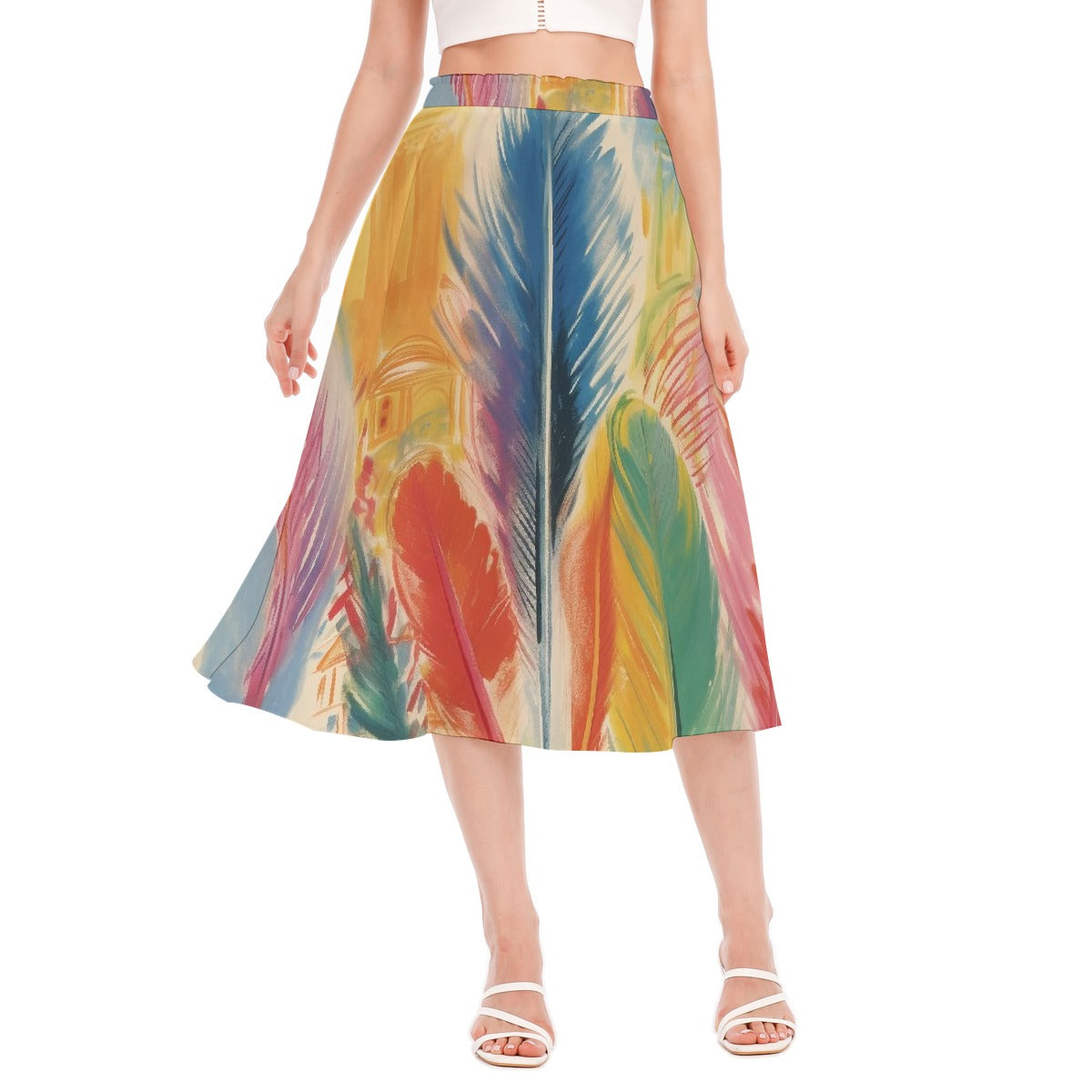 All-Over Print Women's Long Section Chiffon Skirt