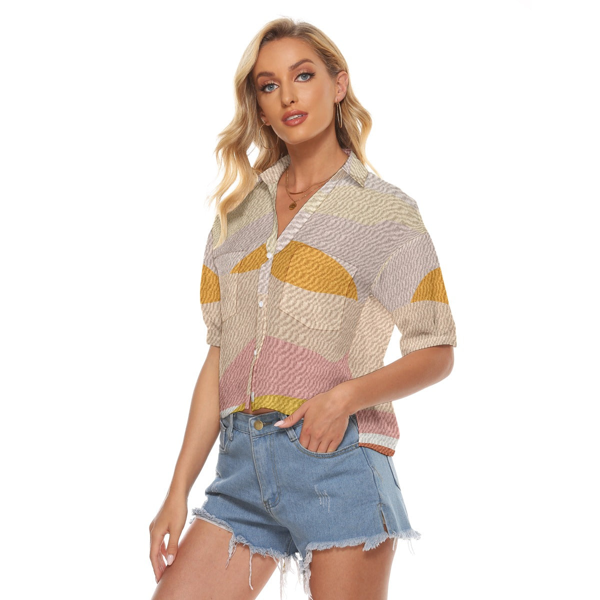All-Over Print Women's V-neck Shirts