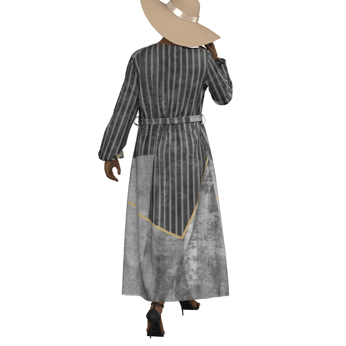 All-Over Print Women's Lace-up Chiffon Robe