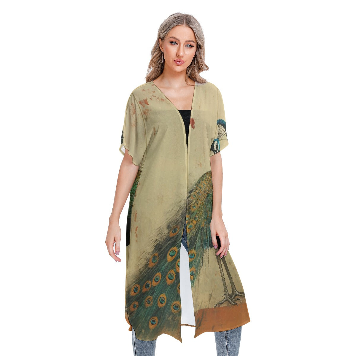 All-Over Print Women's Short Sleeve Cardigan