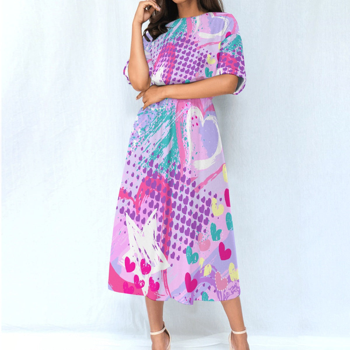 All-Over Print Women's Elastic Waist Dress