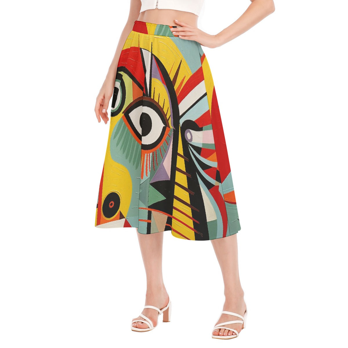 All-Over Print Women's Long Section Chiffon Skirt