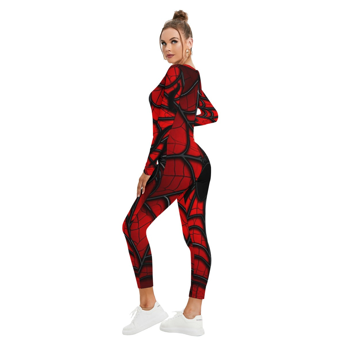 All-Over Print Women's Plunging Neck Jumpsuit