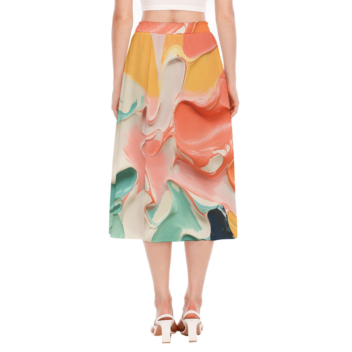 All-Over Print Women's Long Section Chiffon Skirt