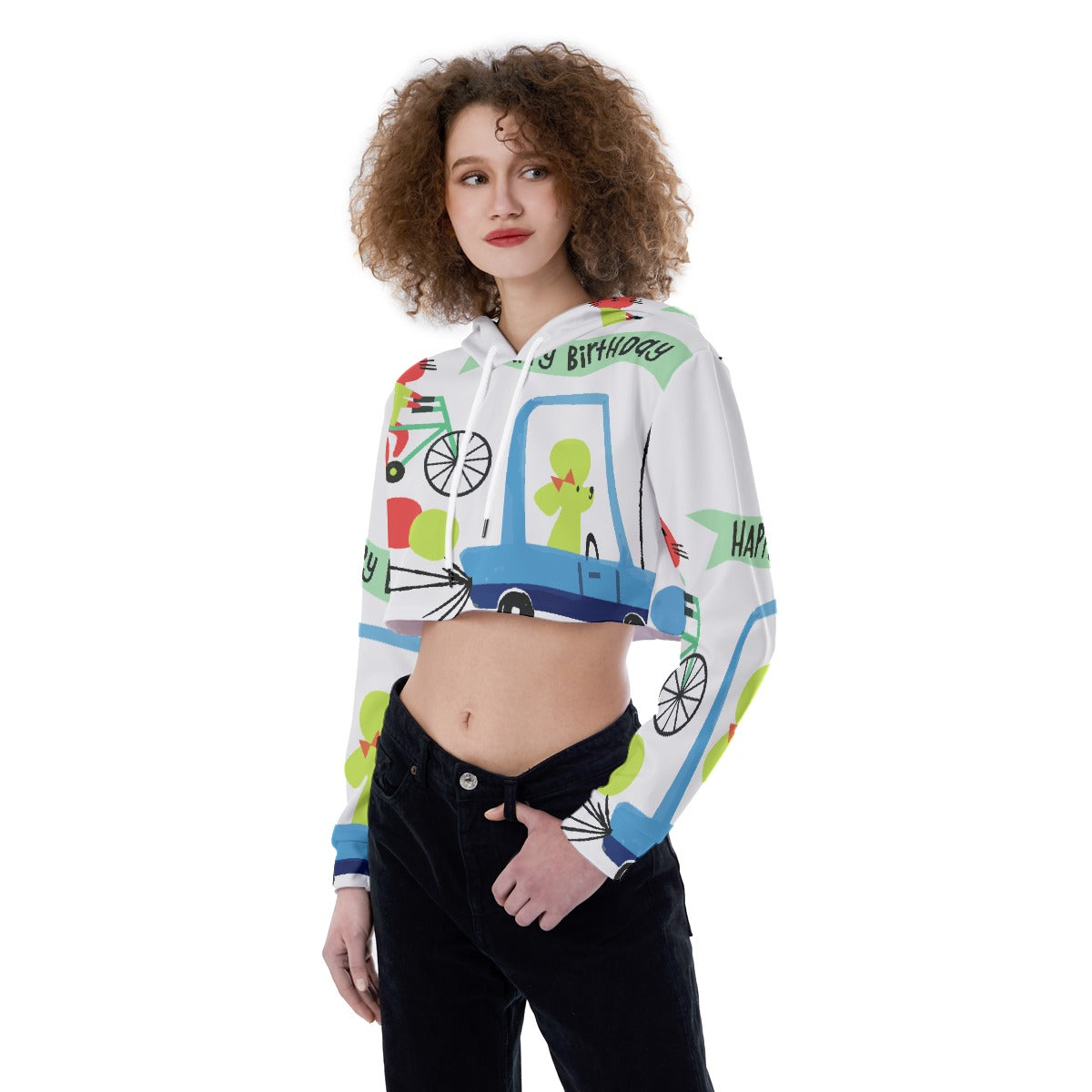 All-Over Print Women's Crop Top Hoodie