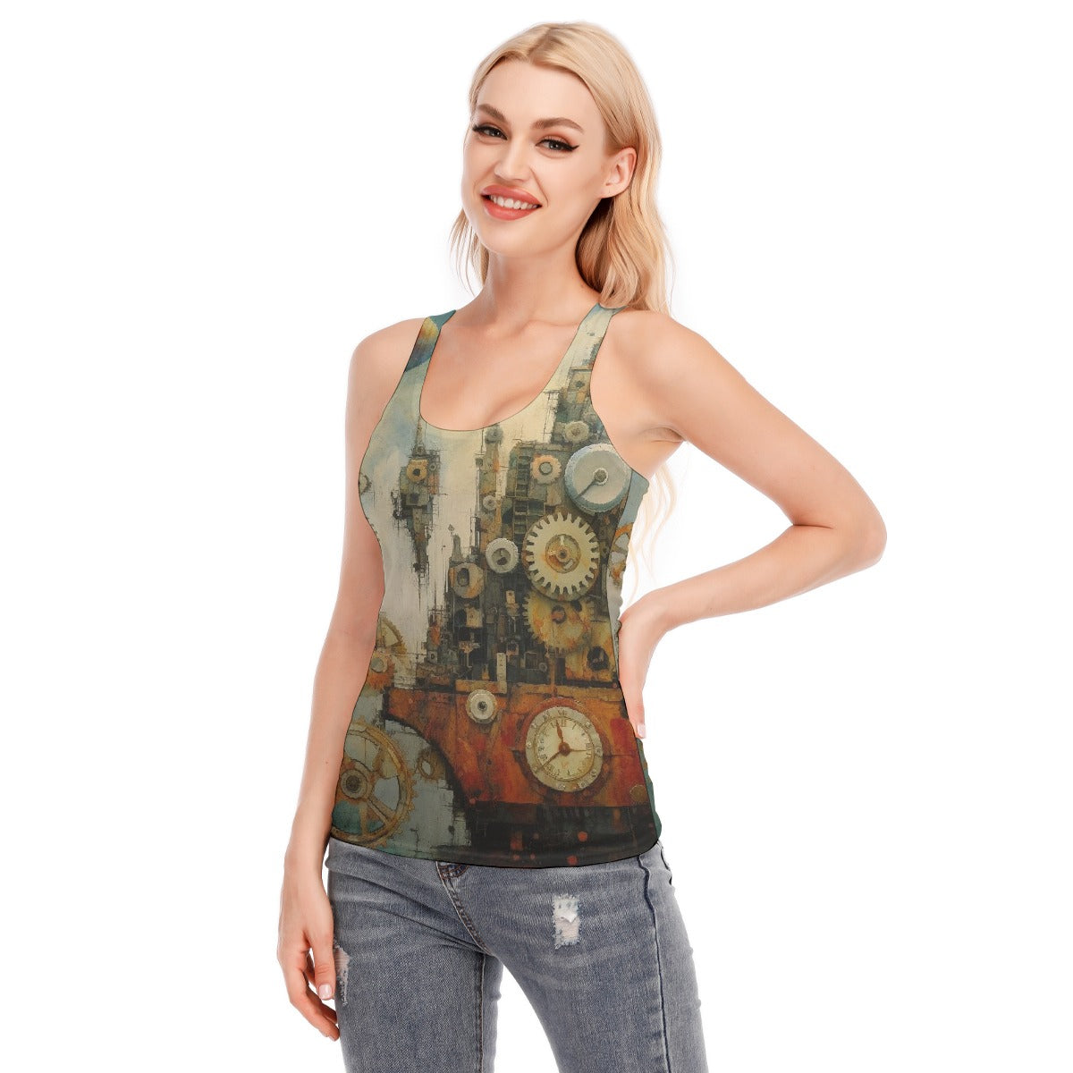 All-Over Print Women's Racer Vest | 190GSM Cotton