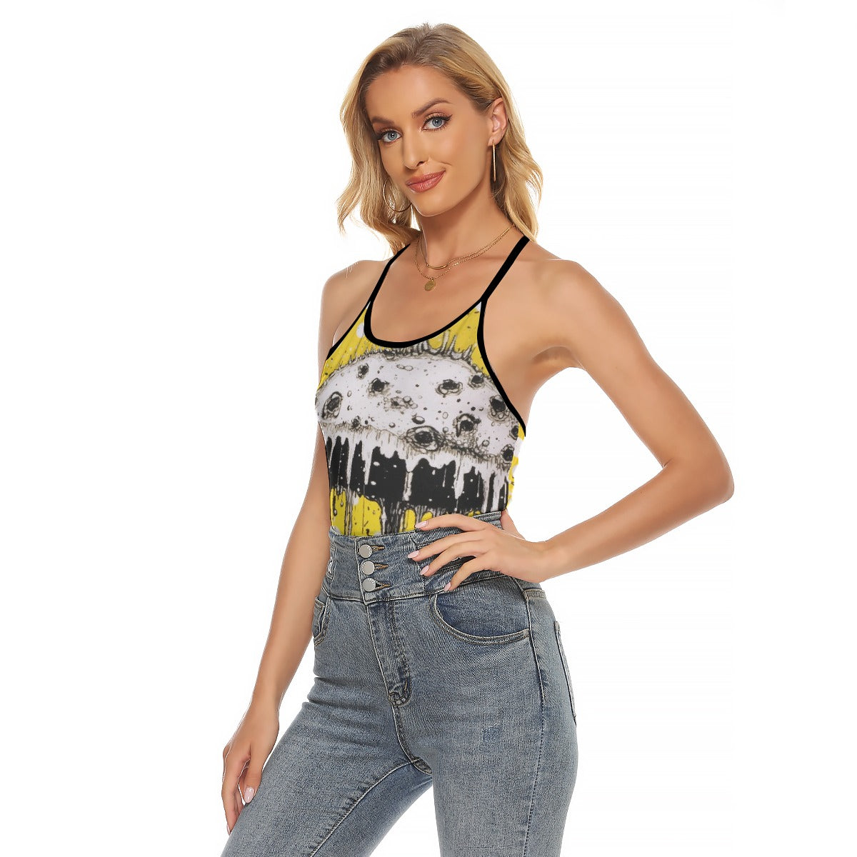 All-Over Print Women's Criss-Cross Open Back Tank Top