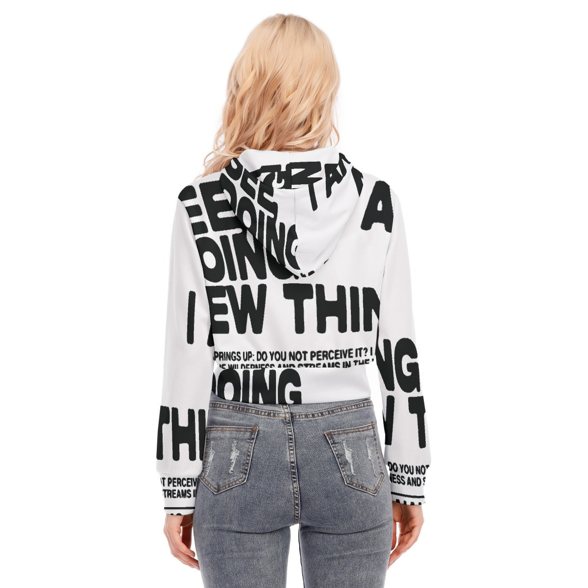 All-Over Print Women's Crop Top Hoodie With Zipper Closure