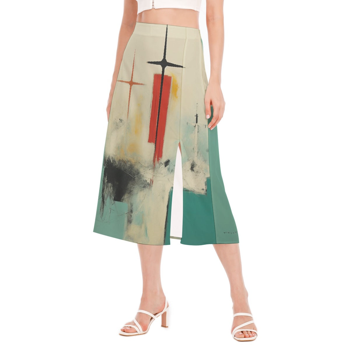 All-Over Print Women's High Slit Long Skirt