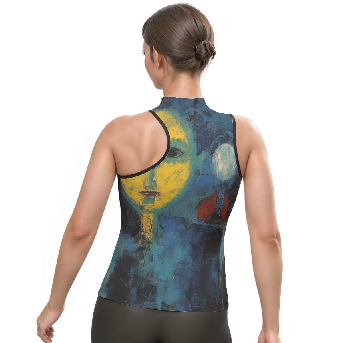 All-Over Print Women's Halter Sleeveless Asymmetrical Tank Top