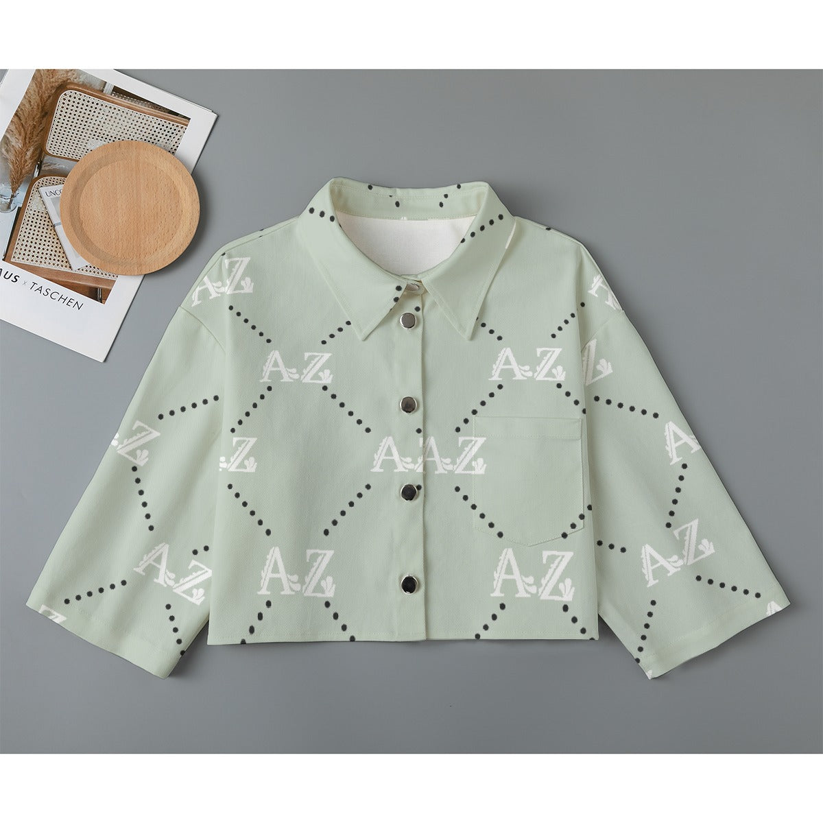 All-Over Print Women's Cropped Jacket | 245GSM Cotton