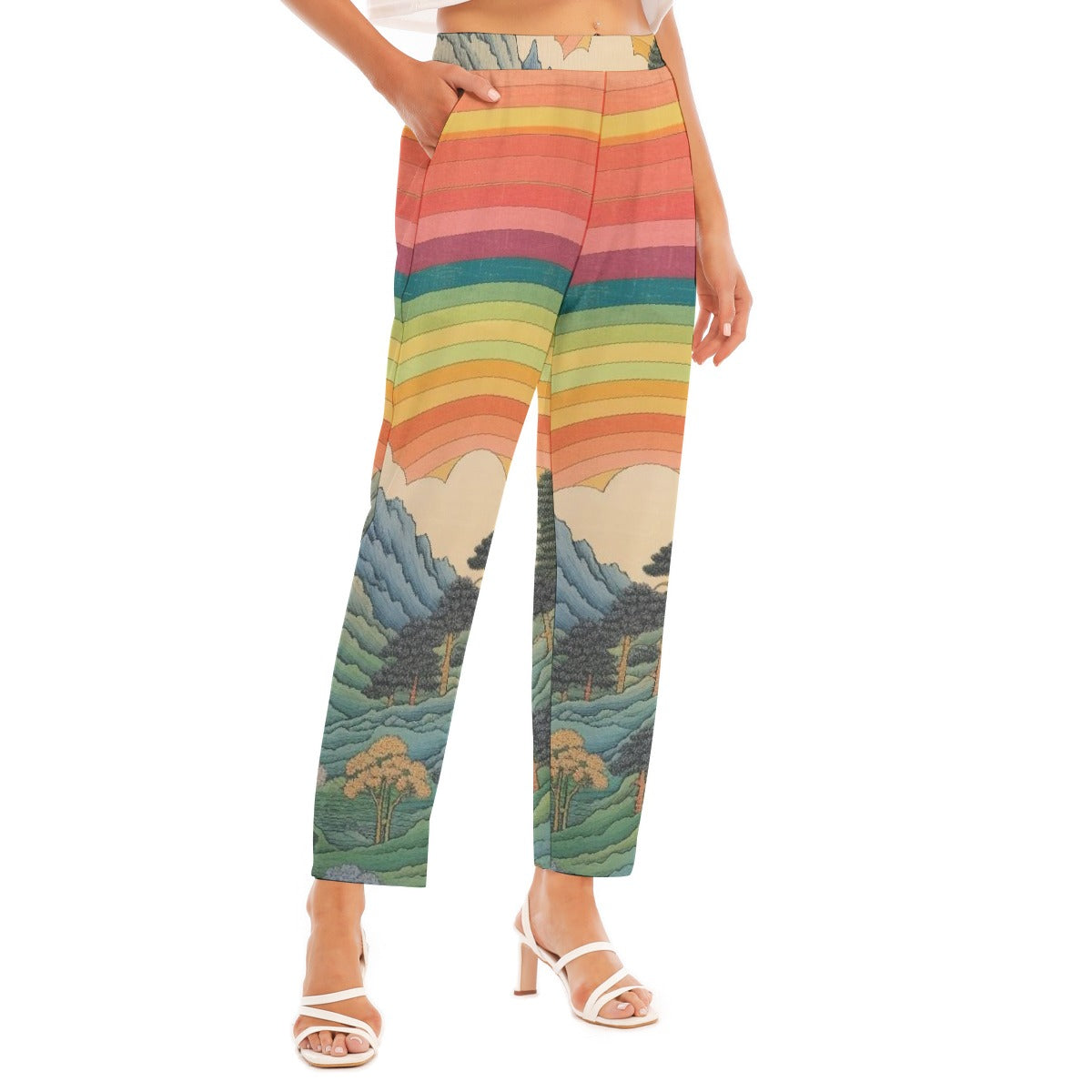 All-Over Print Women's Loose Straight-leg Pants